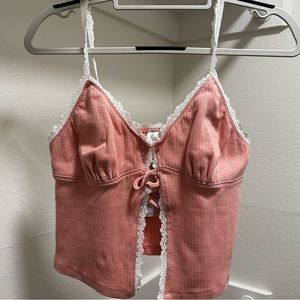 Forever 21 Pink Lace Lined Tank Top